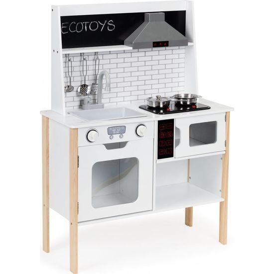 Ecotoys dětská dřevěná kuchyňka se zvuky a LED efekty House Kitchen
