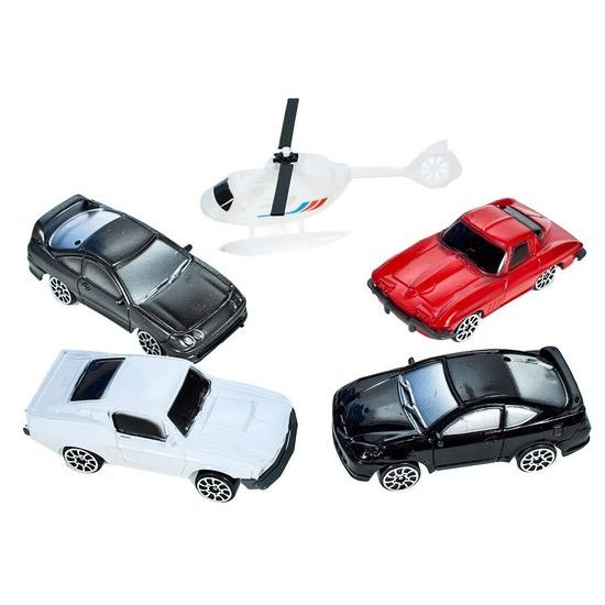 Parkovací garáž s výtahem, helikoptérou a 4 autíčky Driveway