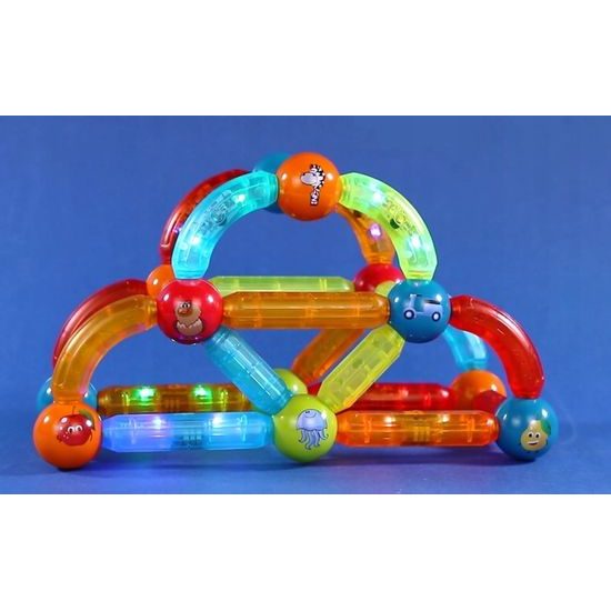 Doris magnetická svítící stavebnice Light Sticks 52 dílků