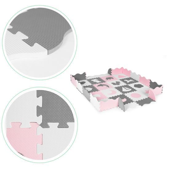 Ecotoys pěnová puzzle hrací deka Pink Puzzle 151 x 151 cm