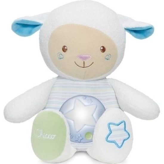 Chicco Ovečka s noční lampičkou, melodiemi a nahráváním modrá