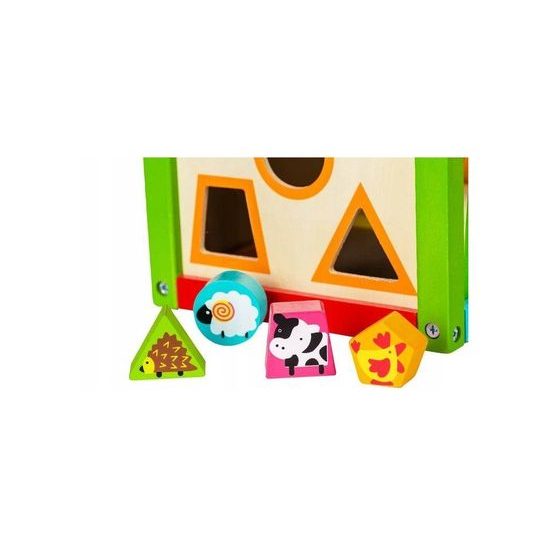 Ecotoys dřevěná edukační kostka s labyrintem 5v1