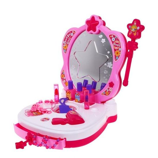 Majlo Toys přenosný toaletní stoleček se světly a zvuky Magic Mirror
