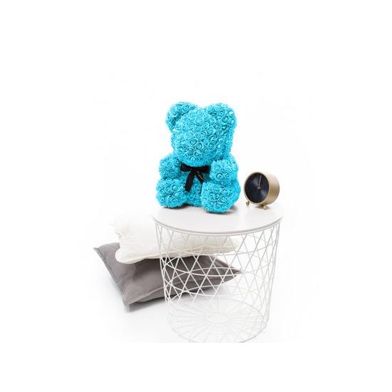 Medvídek z růží modrý Rose Bear 40 cm