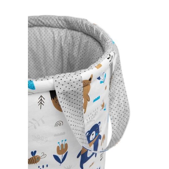 Bavlněný koš na hračky zvířátka šedá