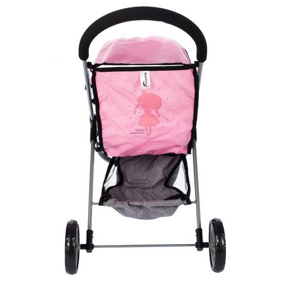 Sportovní kočárek pro panenky Princess šedo-růžový