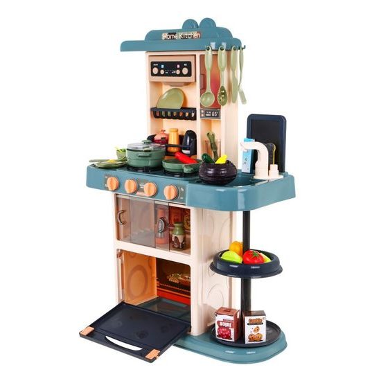 Majlo Toys dětská kuchyňka se zvuky a párou- šedá