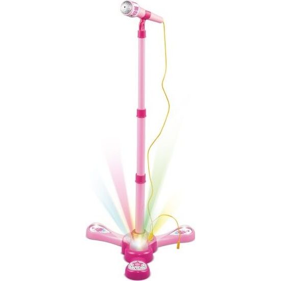 Mikrofon karaoke růžový - na baterie