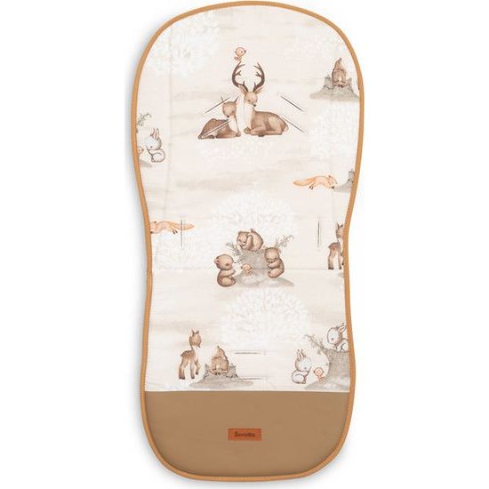 Vložka do kočárku univerzální Lesní zvířátka, meruňková