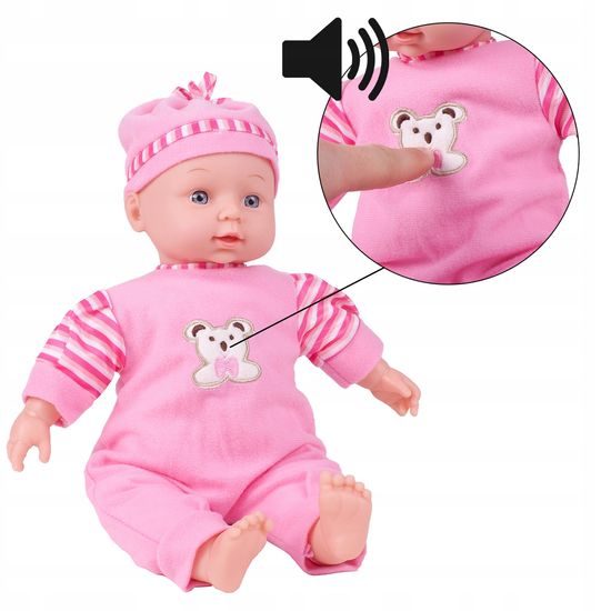 Mluvící panenka s oblečením Baby May 34 cm