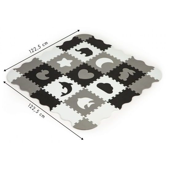 Ecotoys XXL pěnová puzzle hrací deka Happy Gray