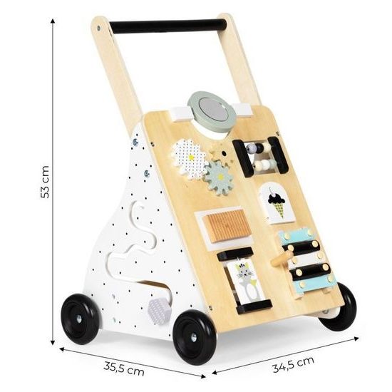 MALÁ VADA Ecotoys dřevěné edukační chodítko s cimbálkami