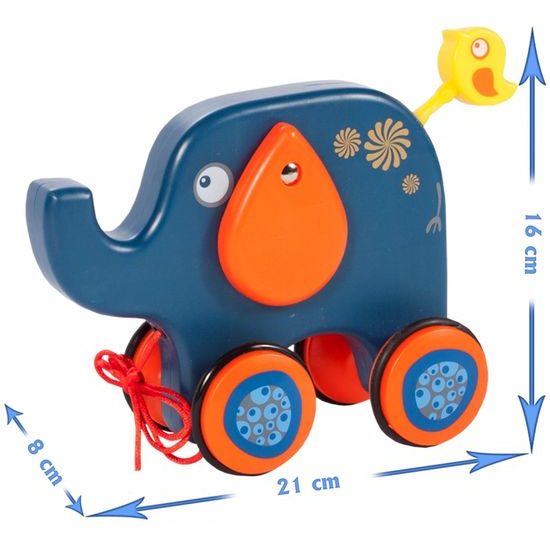 Dřevěný slon se šnůrkou pro děti Elephant Toodle