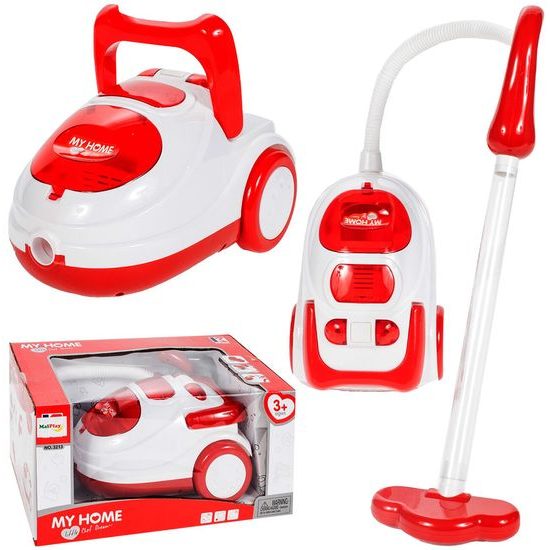 Dětský vysavač na baterie se světlem My Home červený