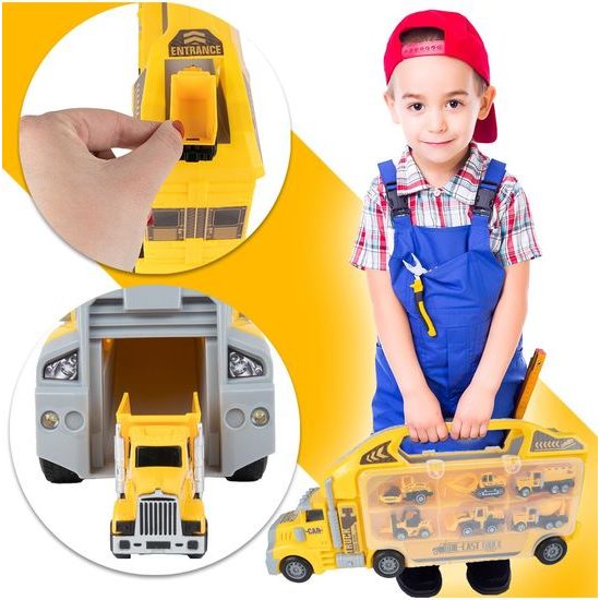 Nákladní auto se 6 stavebními kovovýmí stroji Metal Truck