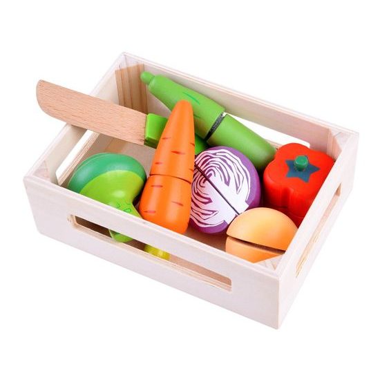 Majlo Toys dřevěná zelenina v bedýnce Vegetable Box