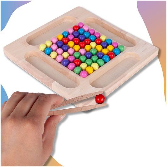 Dřevěná kuličková vkládačka pro děti Rainbow Ball