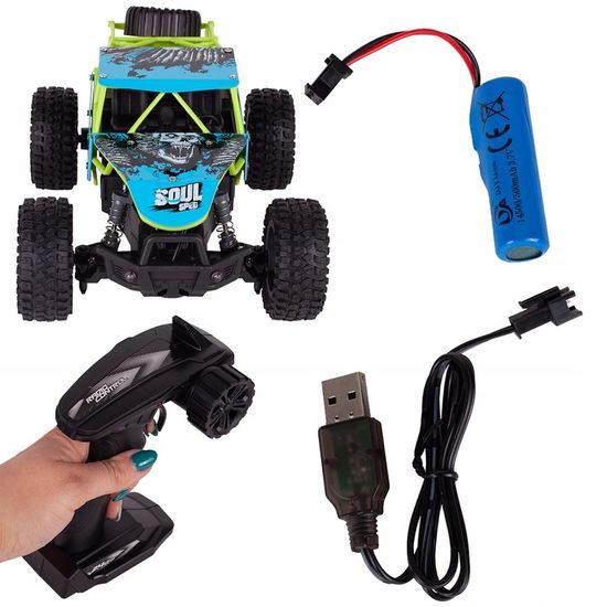 Terénní auto na dálkové ovládání Mountain Champion 1:18 modro-zelené