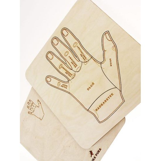 Ruka - anatomie - edukativní dřevěné puzzle - ČESKÁ VERZE