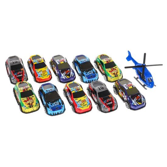 Parkovací garáž s výtahem, helikoptérou a 10 autíčky Slide Lot