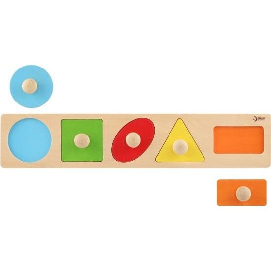 Dřevěná Vkládačka 5ks - geometrické tvary pro nejmenší