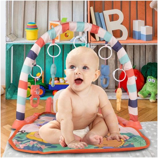 Hrací deka s piankem Medvídek růžová