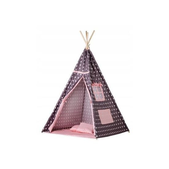 Ecotoys dětský indiánský stan TeePee Růžové hvězdičky