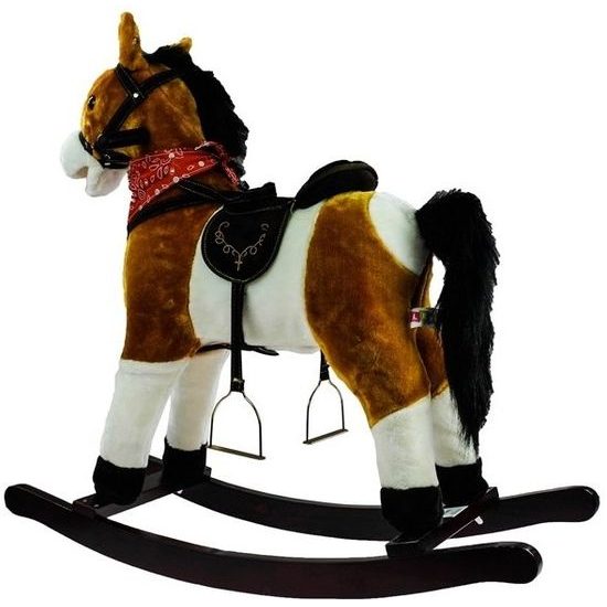 Plyšový houpací kůň Blesk - světle hnědý