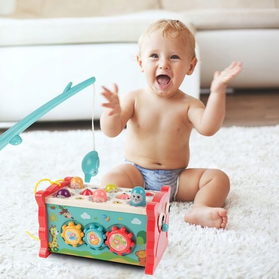 Magická edukační kostka pro děti 8v1 modrá