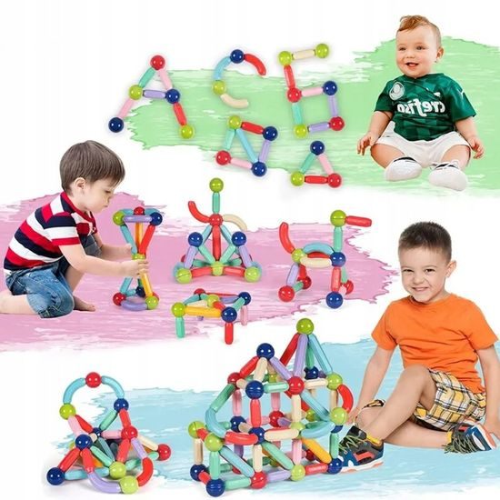 Magnetická stavebnice Magnetic Sticks 128 dílků