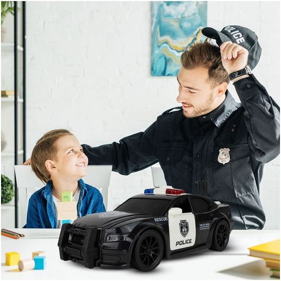 Policejní auto na setrvačník se světly a zvuky City Hero 1:20
