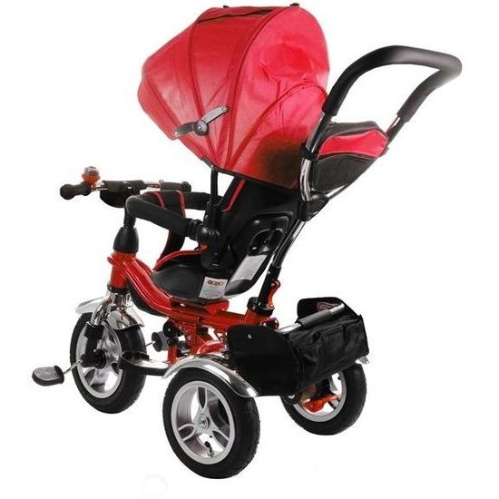 Majlo Toys tříkolka 2v1 s nafukovacími koly PRO600 červená