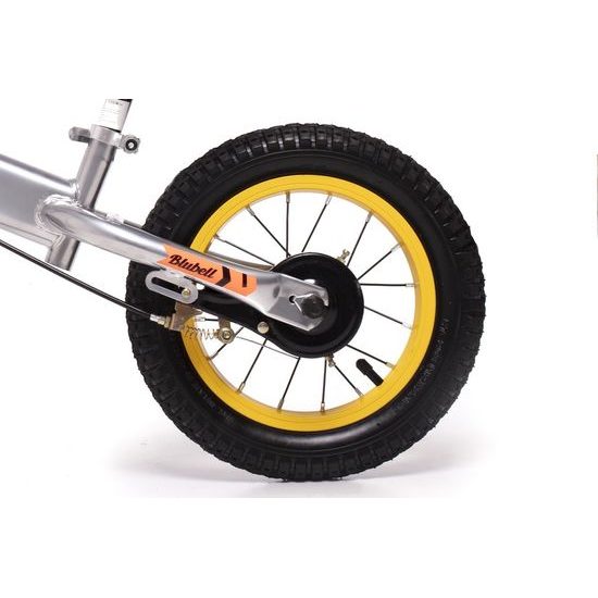 Dětské odrážedlo s nafukovacími koly 12" Rex stříbrno-žluté