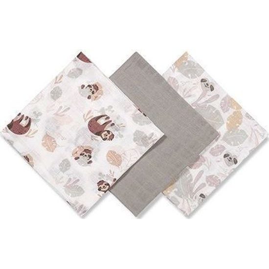 Mušelínové pleny, 3ks, Lenochod, šedé