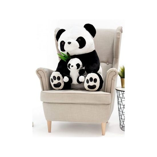 Plyšový medvěd Panda 100 cm s miminkem