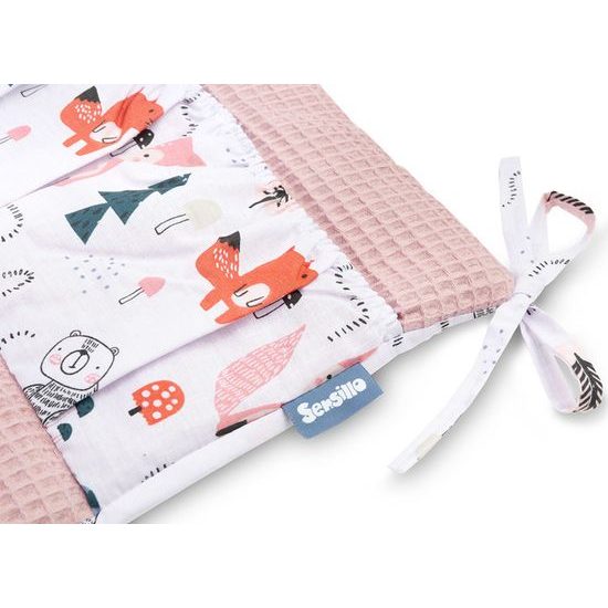 Kapsář na postýlku Wafel lišky růžový