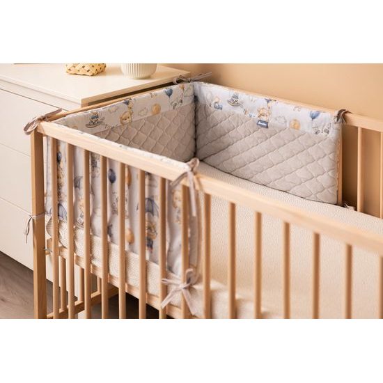 Sensillo Ochranný mantinel do postýlky plyš Karo let balónem