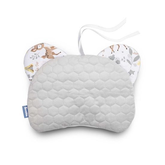 Sensillo Poduška do kočárku velvet zvířátka bílá