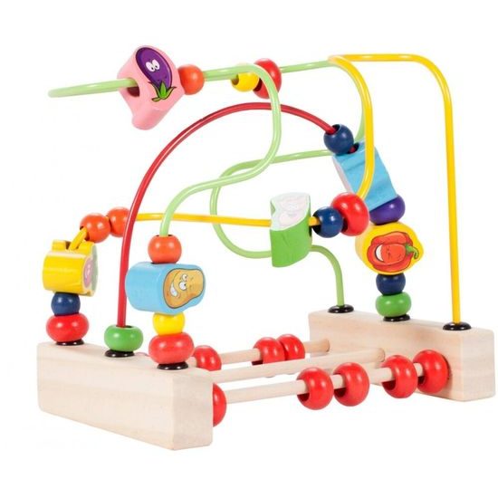 Dřevěný edukační labyrint Wooden Beads