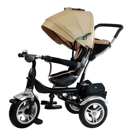 Majlo Toys multifunkční tříkolka s nafukovacími koly PRO500 béžová