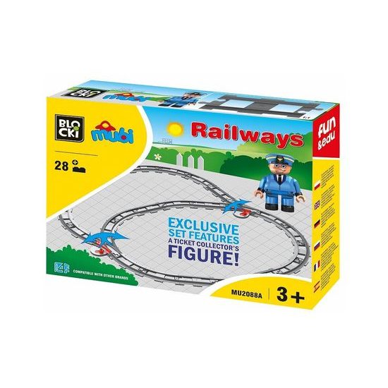 Blocki Mubi sada kolejí pro vláčky 28 dílů
