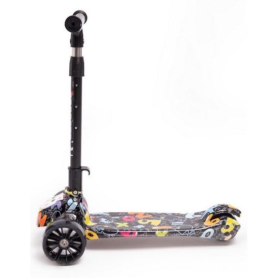 Majlo Toys dětská koloběžka Numbers se svítícími koly černá