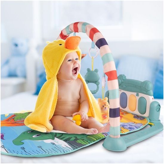 Dětská hrací deka s piankem Pedal Piano - modrá