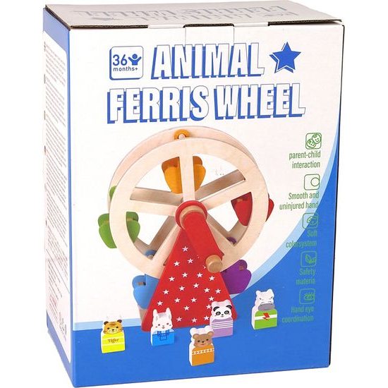 Dřevěné ruské kolo s figurkami zvířat