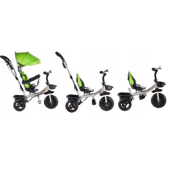 Dětská tříkolka 3v1 s otočným sedadlem S360 zelená