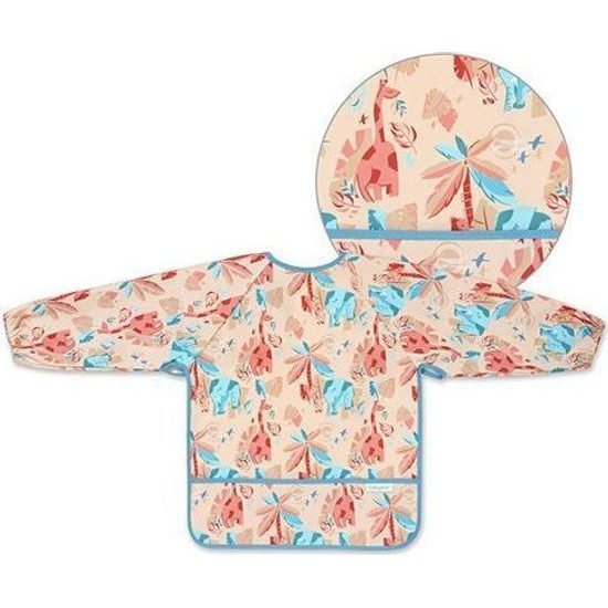 Dětský bryndák s dlouhým rukávem - oranžová jungle