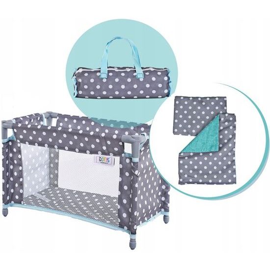Doris postýlka pro panenku šedo-mentolová
