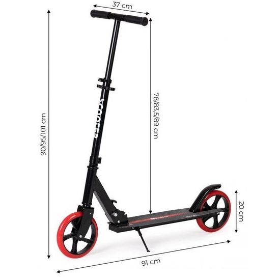 Ecotoys dětská skládací koloběžka s hliníkovým rámem Black Scooter