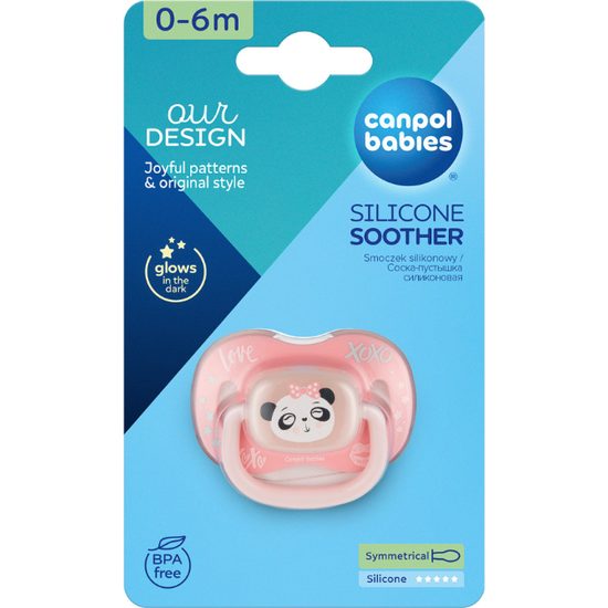 CANPOL babies Dudlík silikonový symetrický EXOTIC ANIMALS 0-6m 1ks panda