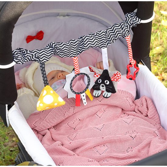 Dětská bambusová dečka - růžová se srdíčky